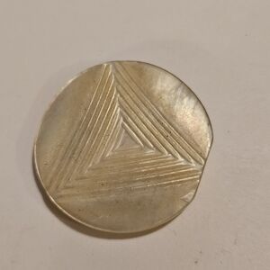 Antique Carved Mother Of Pearl Belt Buckle Small